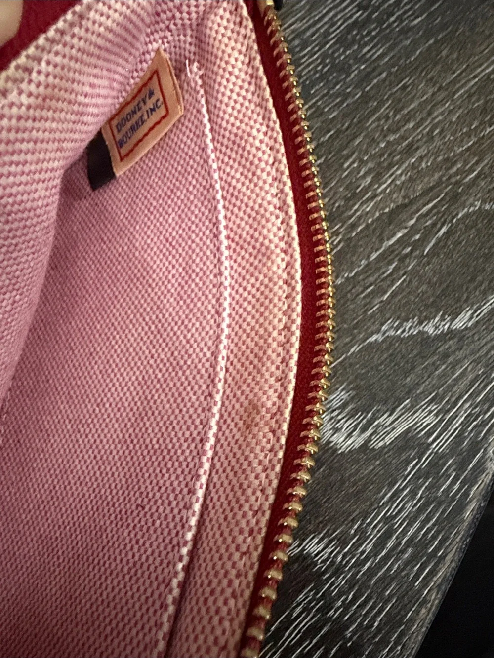 Dooney & Bourke Slim Wristlet Top Zip Patent Leather Cherry Red